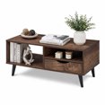 thumbnail image 4 of Rectangle Coffee Table with Drawer & Storage Shelf, Modern Center Table for Living Room,Walnut, 4 of 8