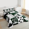 thumbnail image 3 of Feelyou Wildlife Moose Deer Queen Comforter Set, Green Buffalo Bedding Comforter Set, 3pcs, 3 of 8