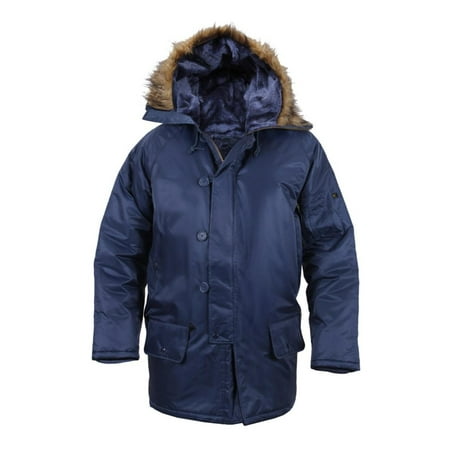 - N-3B Snorkel Parka Flight Jacket, Navy Blue, Large