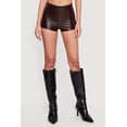 thumbnail image 2 of Women's Faux Leather Mid Rise Micro Shorts, 2 of 3