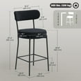 thumbnail image 3 of HOMCOM Tabourets de Bar Modernes Ensemble de 2 Tabourets de Comptoir de 27 Pouces, Noir, 3 of 10