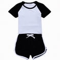 thumbnail image 2 of kpoplk Toddler Girl Clothes Summer Cotton Print T-Shirt and Jeans Shorts Set Casual Girls 2 Piece Outfits Sets 2T-8Y(Black,7-8 Y), 2 of 5