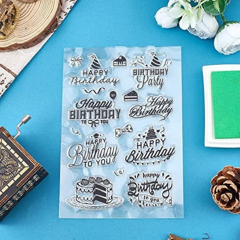 MaGuo Happy Birthday Stamps for Card Making Cupcakes Bear Clear Stamps DIY  Scrapbooking : : Home