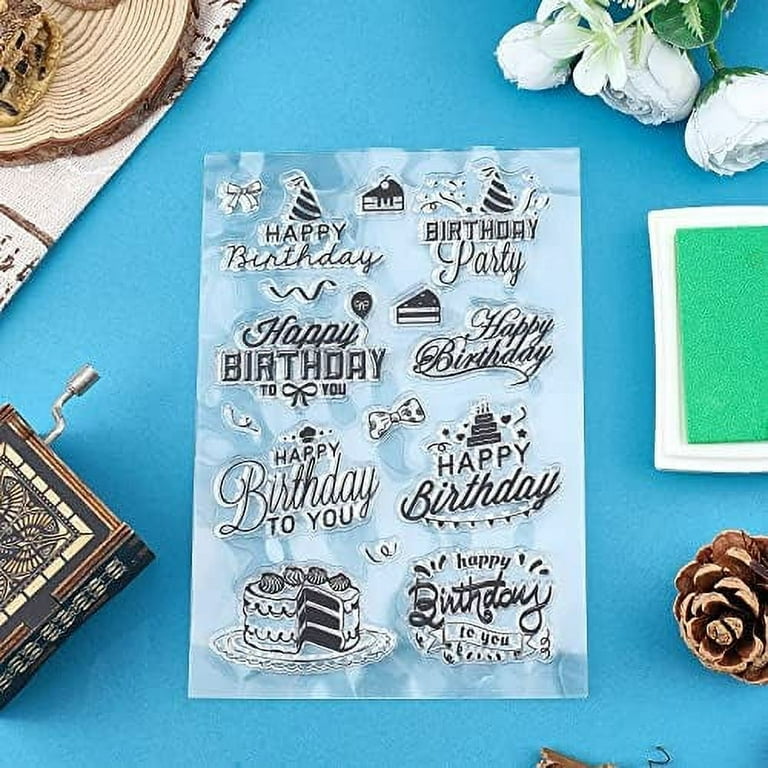 arriettycraft SZ006 Greetings Happy Birthday get Well Stamps Rubber Clear  Stamp/Seal Scrapbook/Photo Album Decorative Card Making Clear Stamps