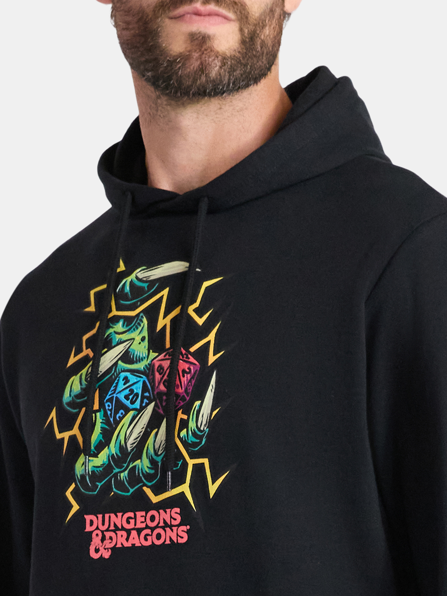 Dungeons and Dragons Men's and Big Men's Electric Dice Graphic Hoodie, Sizes S-3XL