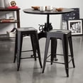 thumbnail image 2 of PayLessHere Metal Bar Stools Industrial Metal Stool Patio Furniture 24 Inches Kitchen Counter Stool Indoor/Outdoor Stool Moden Stackable Barstools Restaurant Dining Chairsbarstools,Black, 2 of 7