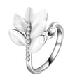 thumbnail image 2 of Elegante de piedra de ópalo de de imitación de moda 6/7/8 plata Zulema  Anillo de la venda del Rhinestone, 2 of 4
