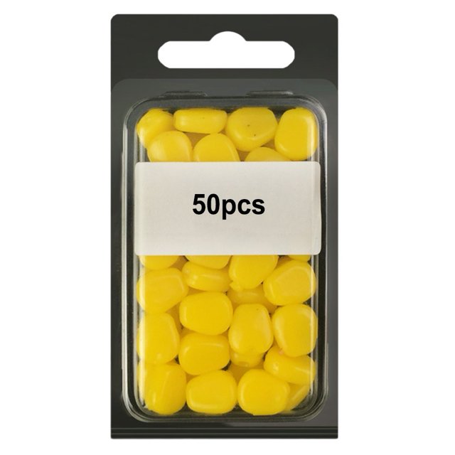 Yimiti 50Pcs Silicone Artificial Soft Design Lure For Outdoor Freshwater Fishing,Yellow