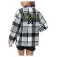 thumbnail image 3 of Women's Gameday Couture  Grey Michigan Wolverines Long Sleeve Brushed Plaid Button-Up Overshirt Jacket, 3 of 4