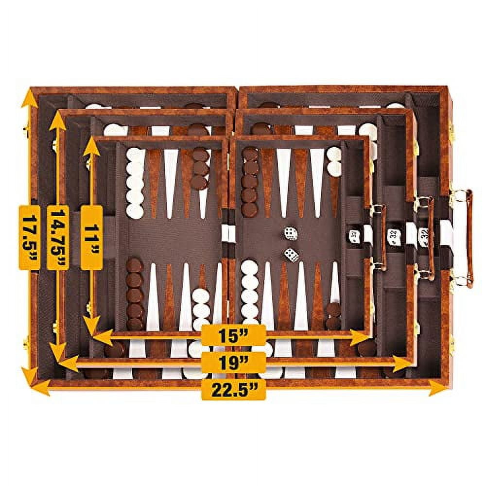 Crazy Games Backgammon Set Classic Small Leather