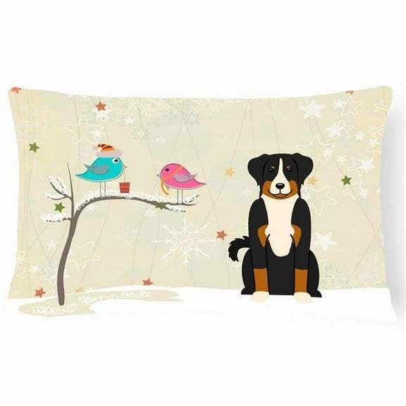 Carolines Treasures BB2515PW1216 Christmas Presents between Friends Appenzeller Sennenhund Canvas Fabric Decorative
