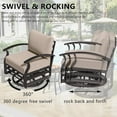 thumbnail image 7 of ASJMR 3PCS Aluminum Armrest Sofa with 2 Swivel Rocking Chairs & 45" Fire Pit Table & Glass Top Table,Outdoor Patio Furniture Conversation Set,Sand, 7 of 7