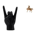thumbnail image 1 of Escultura creativa de figura de caballo con gesto de mano de roca, señal de mano única y adorno de caballo para apartamento, dormitorio, oficina, rest, 1 of 8