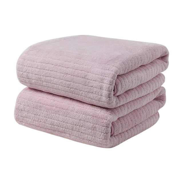 Lot de 2 Serviettes à Main à Rayures Roses en Microfibre Absorbantes et Douces, Ensemble de Serviettes pour le Visage pour Salle de Bain 14 x 30 Pouces