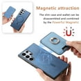 thumbnail image 4 of Classic Back Case for Samsung Galaxy S23 Ultra, with Removable Magnetic Card Slots Support Car Magnetic Mount with Finger Ring Stand Business Thin Fit Phone Case for Galaxy S23 Ultra, Blue, 4 of 7