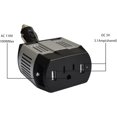 thumbnail image 3 of Inversor de potencia de onda sinusoidal modificada compacto de 100 W con protección contra sobretensiones de 300 W y enchufe USB ajustable., 3 of 7