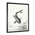 thumbnail image 2 of Designart 'Black and White Vintage Fish I' Nautical & Coastal Framed Art Print, 2 of 4