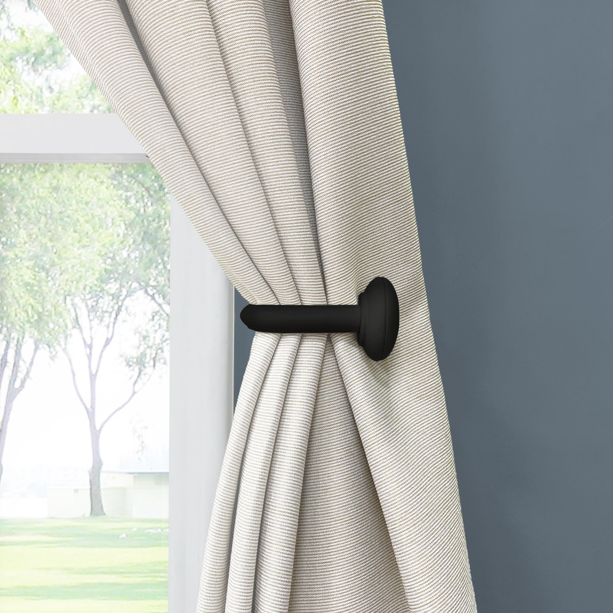 Lumi 3/4 in. Dia. Curtain Holdback (2-Pack / 4-Pack) 2 PACK - Matte Black