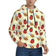 thumbnail image 2 of Wukai Ladybug And Bee Print Men Hoodies Fleece Sweatshirts Long Sleeve Sweaters Pullover Fall Outfits Winter Clothes-Large, 2 of 7