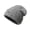 Gray, variant on Unisex Knit Beanie Hat Warm Ribbed Winter Skull Cap With Safety Pin Decoration For Men Women Streetwear Purple One Size