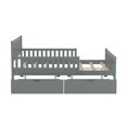 thumbnail image 4 of Luckynote Full Size Solid Wood Platform Bed, with Drawers and Guard, Gray, 4 of 10