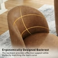 thumbnail image 3 of DREAMSIDEA Swivel Dining Chair, Upholstered Barrel Accent Chair for Dining Room & Kitchen Chairs, Morden Round Vanity Chair for Living Room&Bedroom,Set of 2, Faux Leather-Brown, 3 of 6