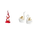 thumbnail image 1 of Escultura De Cisne De Llama De Resina Moderna, Adorno De Mesa Abstracto Con Fuego Para Patio, Oficina, Estantería, Entrada, Regalo Para Pareja, 1 of 8