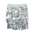 thumbnail image 3 of Women Dress Silver Fringed Sequin Midi Skirt for Women Sparkle Skort Glittery Skirts Sequence Mini Skirt, 3 of 4