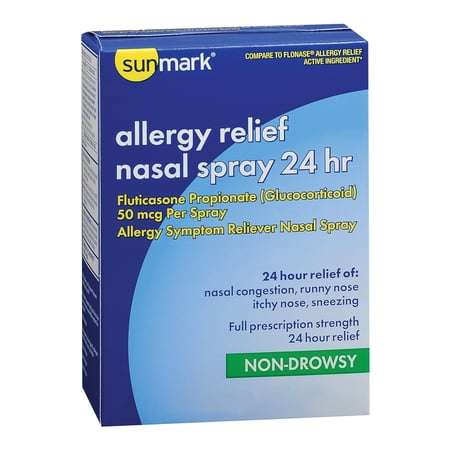 sunmark 24 Hour Allergy Relief Fluticasone Propionate (Glucocorticoid) Nasal Spray, 72 Spray, Metered