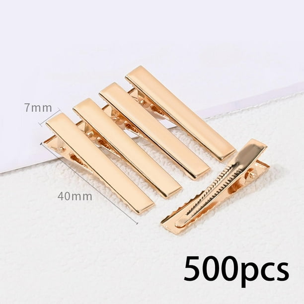 50x Pinzas de Pelo de , Pasador Dorado de Punta Plana , Horquillas de de para Accesorios de Bricolaje, Salón de Peluquería, 40 mm