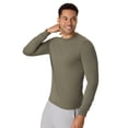 thumbnail image 3 of Hanes Originals Men's Long Sleeve Tri-Blend T-Shirt Fatigue Green 3XL, 3 of 6