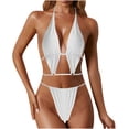 thumbnail image 2 of Tponi Two Piece Swimsuit For Women Two-Piece Sets Elastic White Clearance Womans Purple Bikini Panties S, 2 of 5