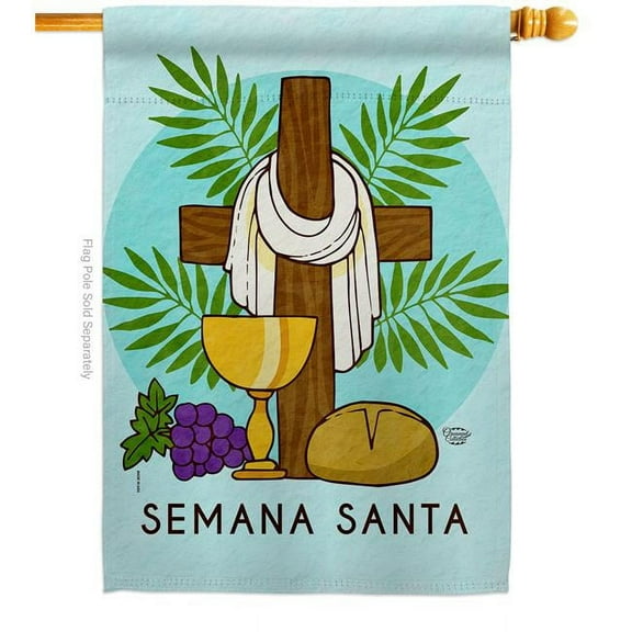 Ornament Collection H192460-BO Blessing Semana Santa Religious Faith Double-Sided Garden Decorative House Flag, Multi Color