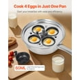 thumbnail image 4 of Egg Poacher Pan, 4-Cup Induction Compatible Poached Egg Maker with Nonstick Detachable Cups, Stainless Steel Skillet Set Includes Lid & Silicone Spatula for Stovetop Cooking, 4 of 10