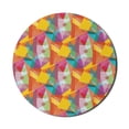 thumbnail image 1 of Abstract Mouse Pad for Computers, Contemporary Design Colored Polygons Diamonds and Triangles Jumbled and Overlapped, Round Non-Slip Thick Rubber Modern Mousepad, 8" Round, Multicolor, by Ambesonne, 1 of 2