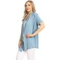 thumbnail image 3 of Women's  Basic Casual Solid Short Sleeve Open Front Cardigan (S-3X), 3 of 4