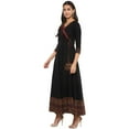thumbnail image 3 of Yash Gallery Women's Rayon Printed Angrakha Kurta (Black), 3 of 5