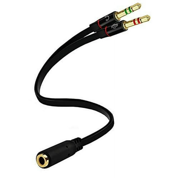 Maeline Headphone Splitter for Computer 3.5mm Female to 2 Dual 3.5mm Male Mic Audio Y Splitter Cable Smartphone Headset to PC Adapter