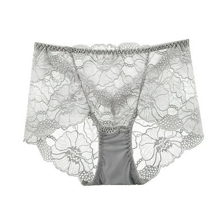 

Women s Seamless Lace Panties Breathable Comfortable Quick-drying Underwear Soft Hip Lift Panties M Light Gray