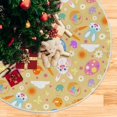 thumbnail image 5 of GZHJMY Easter Bunny Christmas Tree Skirt Home Decoration Large Round Christmas Tree Skirt for Holiday Party Home Christmas Day Ornaments, 35.4", 5 of 6