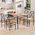 thumbnail image 4 of VECELO 5-Piece Dining Table Set with 4 Chairs, Modern Wood Kitchen Table and Metal Frame Chairs for Kitchen, Dining Room, Breakfast Nook, Black, 4 of 12
