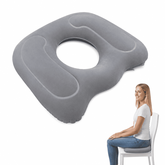 Donut Pillow for Tailbone Pain, Inflatable Seat Cushion, Pressure Relief Seat Cushion, Travel Seat Cushion for Airplane, Tailbone Pain Relief Cushion, Adjustable Inflatable Donut Seat Cushion
