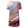 thumbnail image 4 of Dyegold Women's Tops Summer Casual Short Sleeve Marble Tunic Tops to Wear with Legging Fashion Round Neck Shirt Loose Blouse, 4 of 5