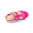 thumbnail image 4 of BLISSFUL STEP Women's Strappy Espadrille Wedges Platform Sandals Hot Pink 10, 4 of 7