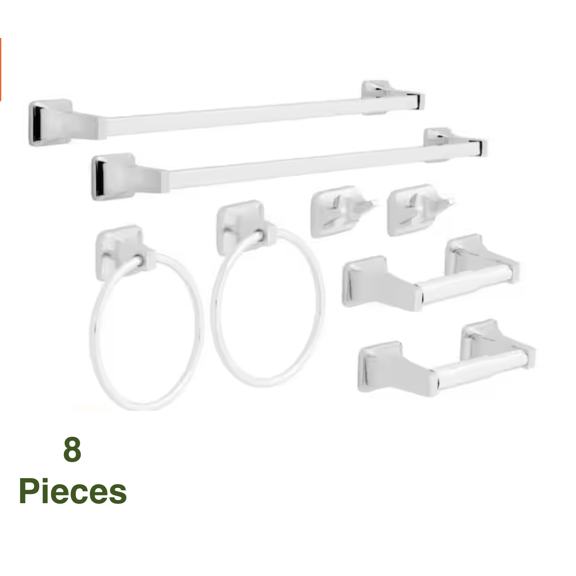 Franklin Brass Futura Bath Accessory 4-Piece Set Chrome Finish 2 Pack