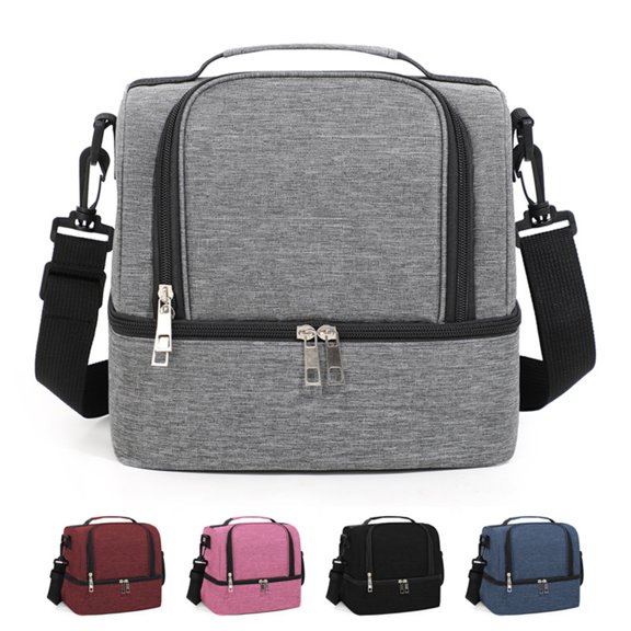 JOGZMZ Insulated Bottle & Bento Bag, Multi-Compartment Thermal Food Carrier with 8-Hour Retention, Picnic & Mom Essentials