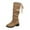 Khaki, variant on Gyexs Womens Knee High Boots Suede Slouchy Low Heel Comfortable Winter Long Tall Boots Round Toe Pull on Lace up Booties Black & Size 6.5