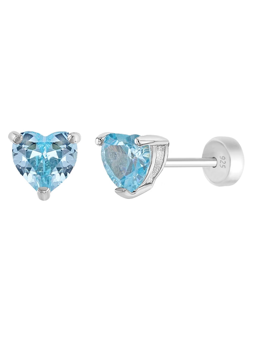 Details about   925 Sterling Silver Tiny Heart Screw Back Earrings for Babies &Toddlers Girls 