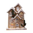 thumbnail image 3 of Casa de pueblo con nieve navideña, decoraciones navideñas para fiestas, festivales y estanterías. estilo B, 3 of 9
