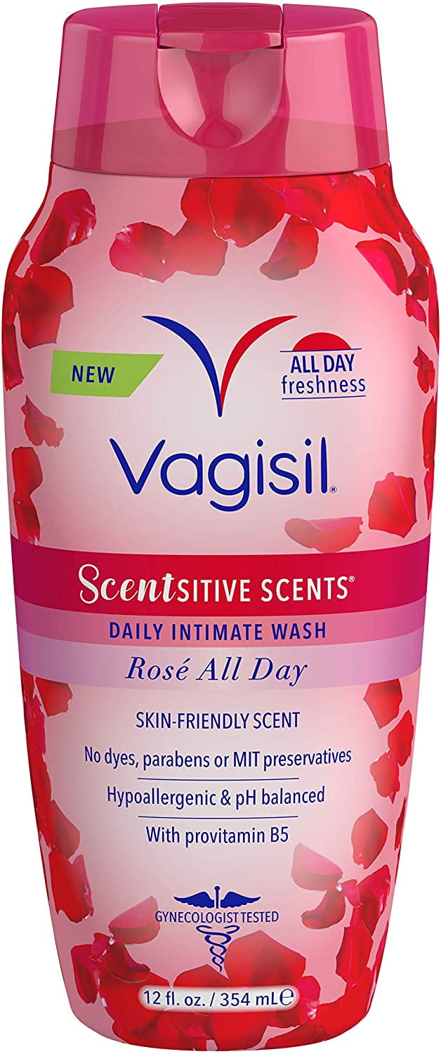 Vagisil Scentsitive Scents Daily Intimate Feminine Wash for Women - Rosé All Day, Gynecologist Tested, Fresh and Gentle on Skin, 12 Fluid Ounce, Pack of 1